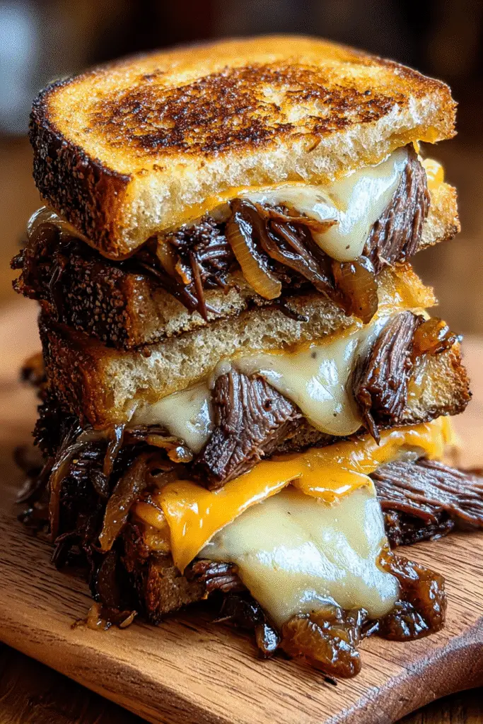 Pinterest-ready Beer Braised Short Rib Grilled Cheese recipe image