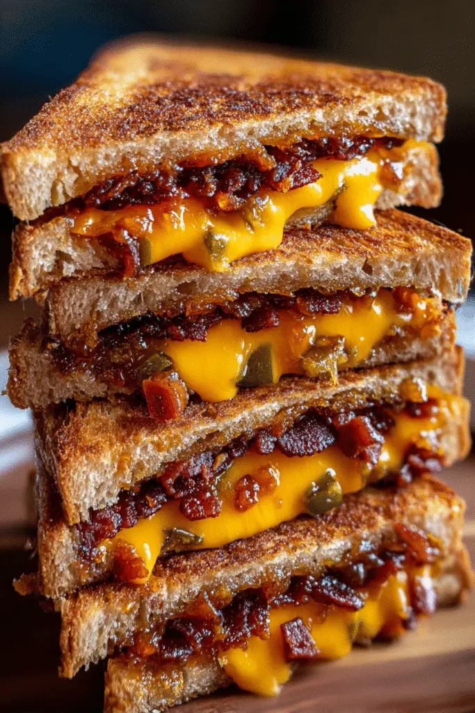 Pinterest-style Chili Cheese Bacon Grilled Sandwich recipe with premium ingredients and step-by-step guide