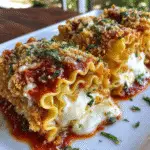 Crispy Lasagna Roll-Up Cheese Bombs golden appetizers with melted ricotta mozzarella filling and crunchy panko coating
