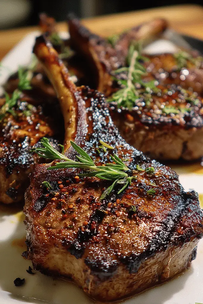 Dark rum smoked lamb chops recipe ingredients with premium spices and Caribbean marinade components