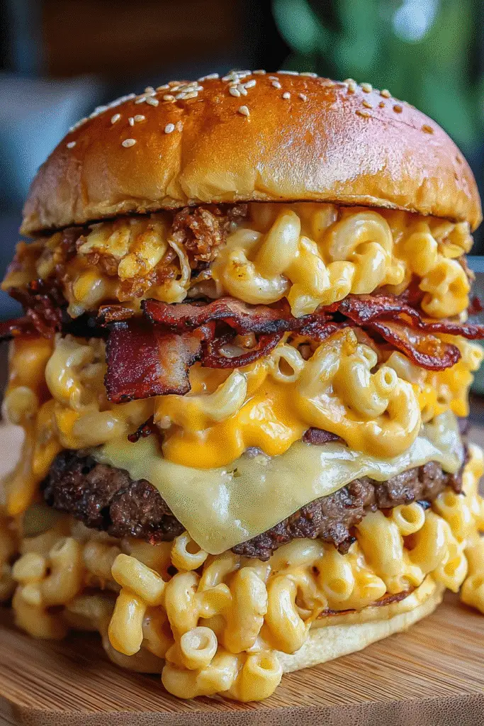 Ultimate deep-fried triple bacon mac cheese burger recipe perfect for entertaining and game day