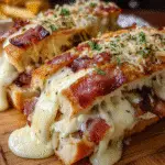 Five-cheese bacon blast grinder with melted mozzarella provolone cheddar premium sandwich recipe