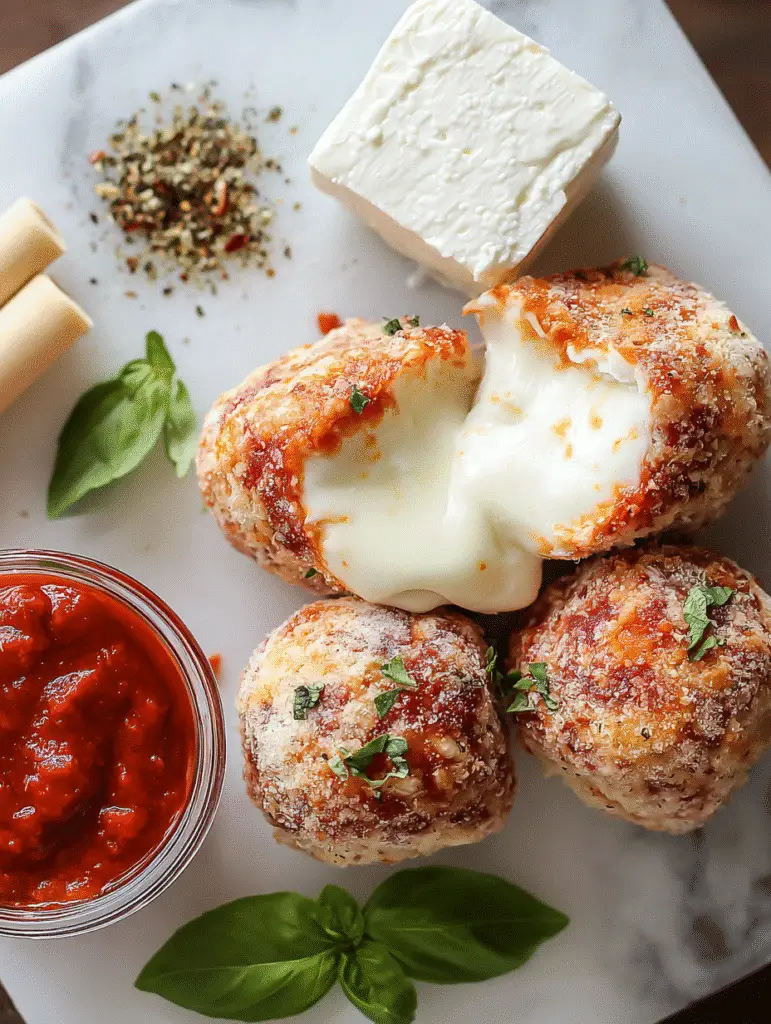 Fried lasagna cheese bombs ingredients including sausage mozzarella ricotta