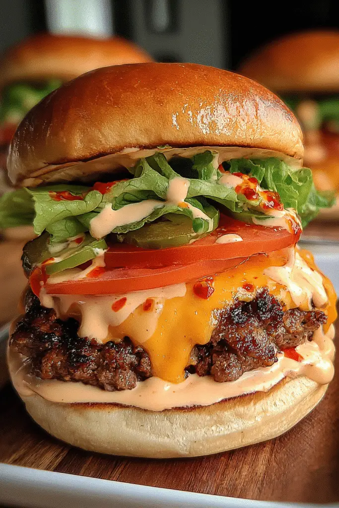 Spicy Ghost Pepper Queso Smash Burger recipe with fiery ranch swirl and premium ingredients