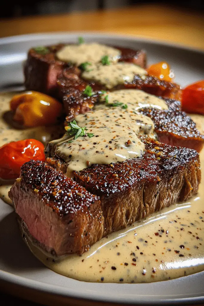 Ghost pepper steak recipe with bourbon cream sauce perfect for spicy food enthusiasts and Halloween dinner