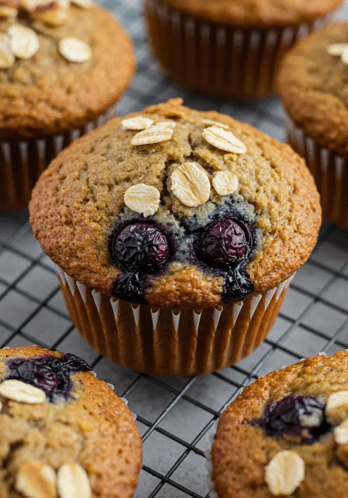 Golden Dawn Oatmeal Muffins Pinterest-optimized healthy breakfast recipe from CrennRecipes