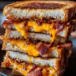 Pinterest-ready honey chipotle grilled cheese recipe with crispy bacon and melted cheddar