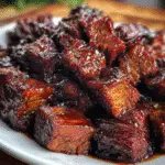 Jack Daniels Brown Sugar Burnt Ends caramelized BBQ brisket cubes with Tennessee whiskey glaze