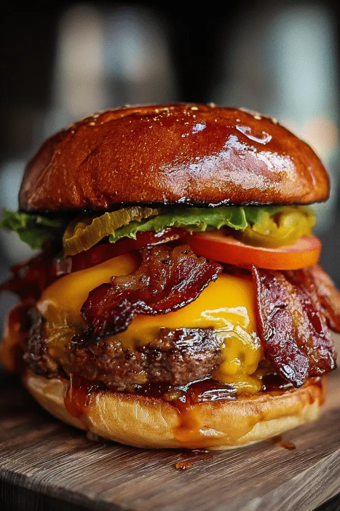 Drool-worthy Maple Bourbon Candied Bacon Cheeseburger recipe showcasing premium ingredients and restaurant-quality presentation