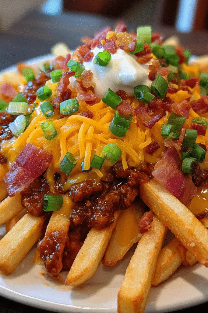 Easy bacon-wrapped chili cheese fries recipe perfect for game day appetizers
