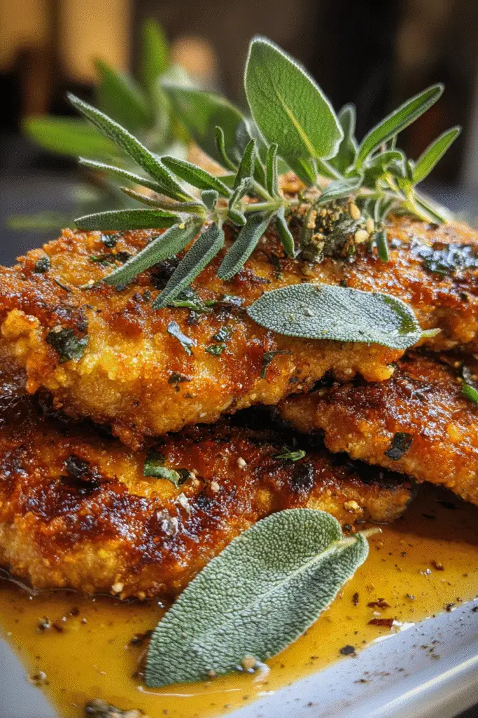 Pinterest-style crispy turkey cutlets with sage gravy, perfect weeknight dinner recipe