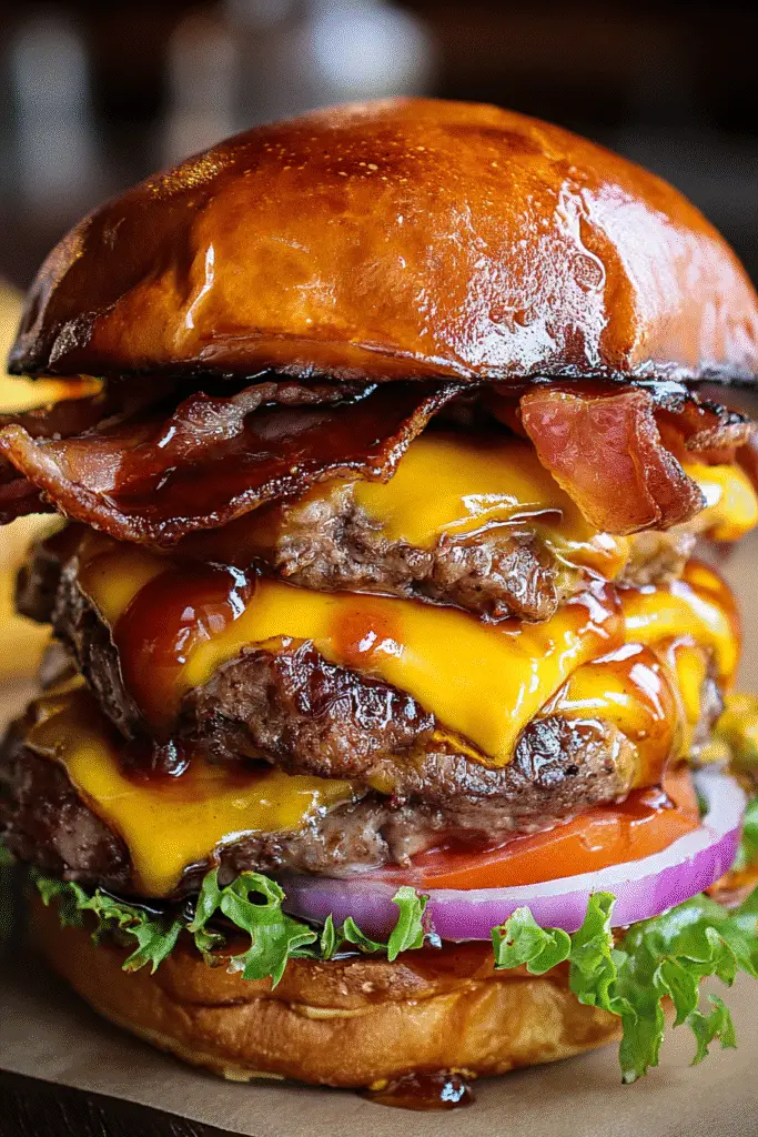 The Ultimate Double-Decker Maple Bourbon Bacon Smash Burger Recipe