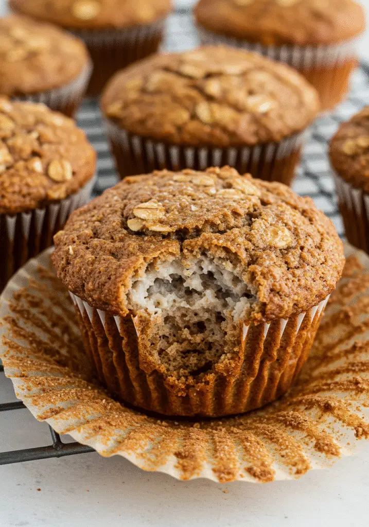 Easy Sunrise Harvest Bran Muffins recipe Pinterest pin with nutritional benefits