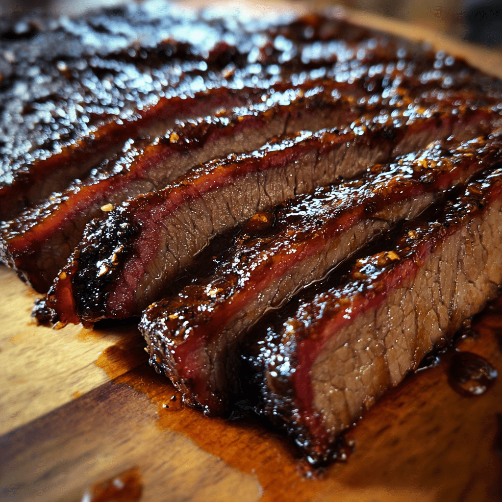 Whiskey brisket recipe with smoky bourbon glaze, tender beef cooked low and slow.