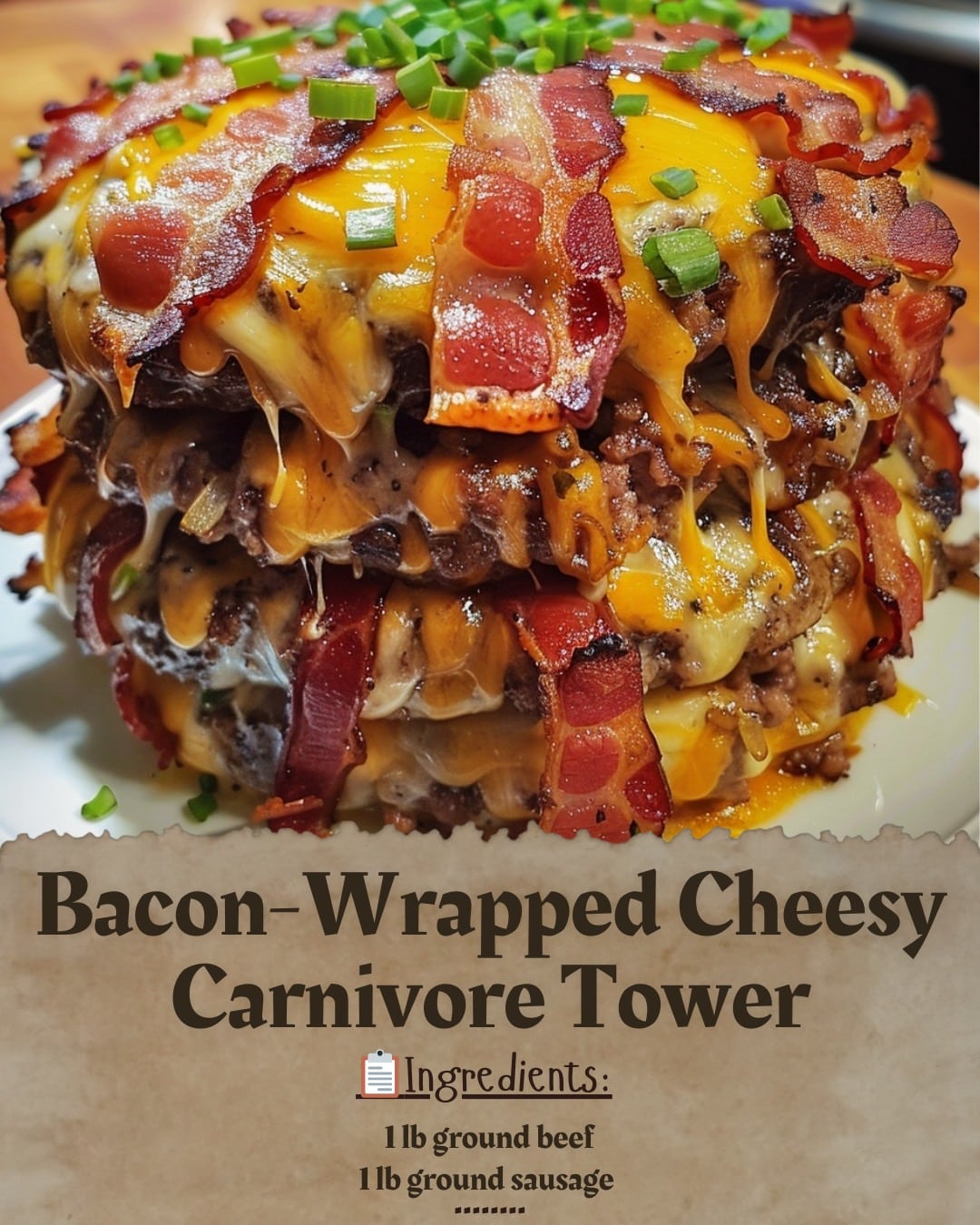 My Bacon-Wrapped Cheesy Carnivore Tower: A Meat Lover's Delight