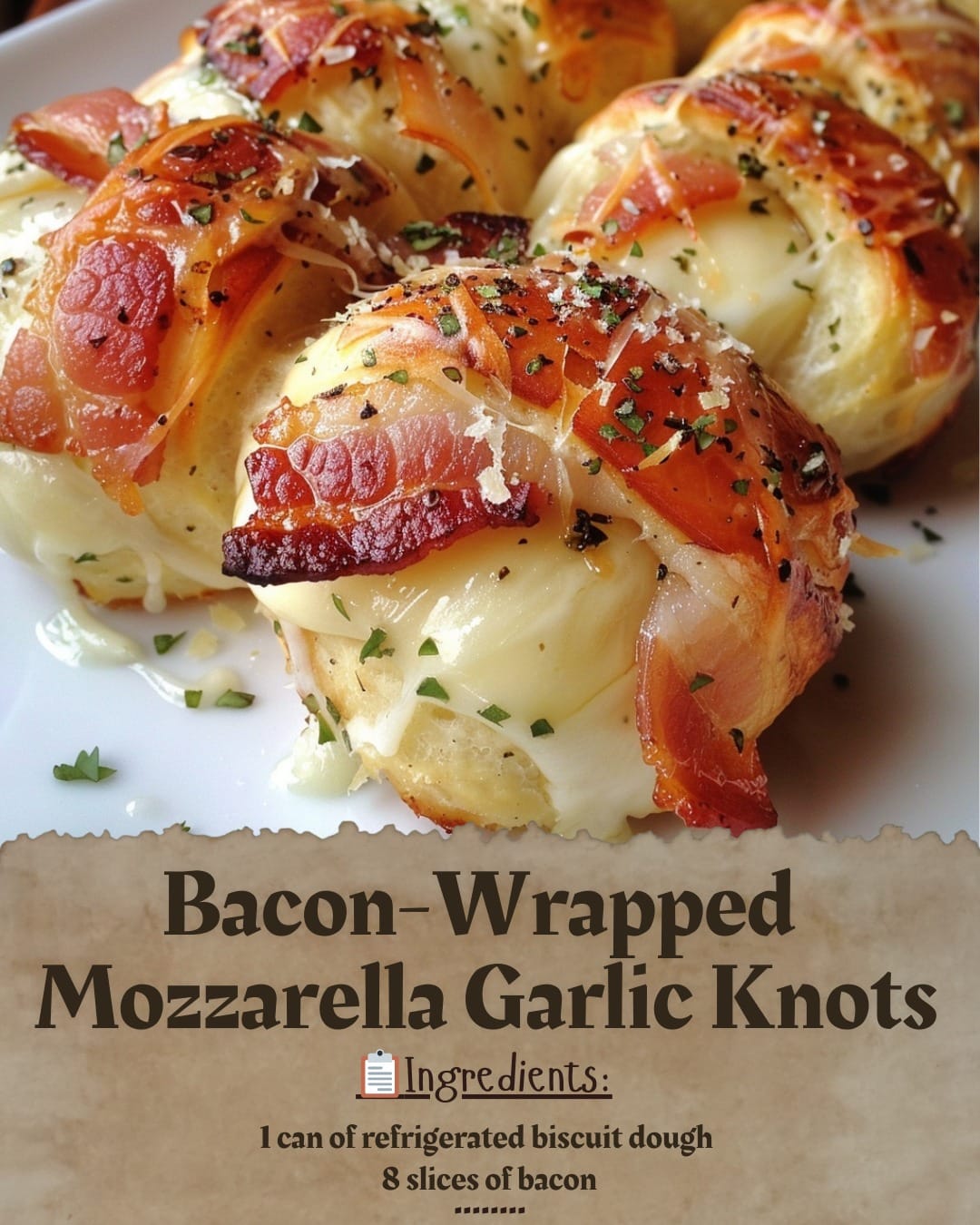 Bacon-Wrapped Mozzarella Garlic Knots