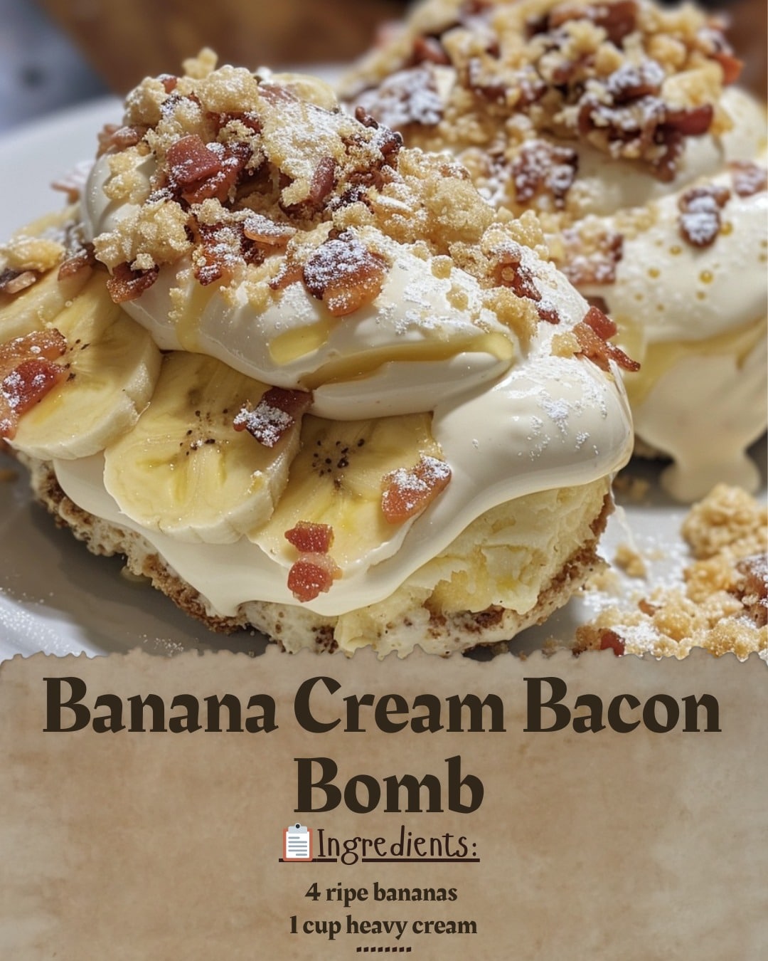 Banana Cream Bacon Bomb