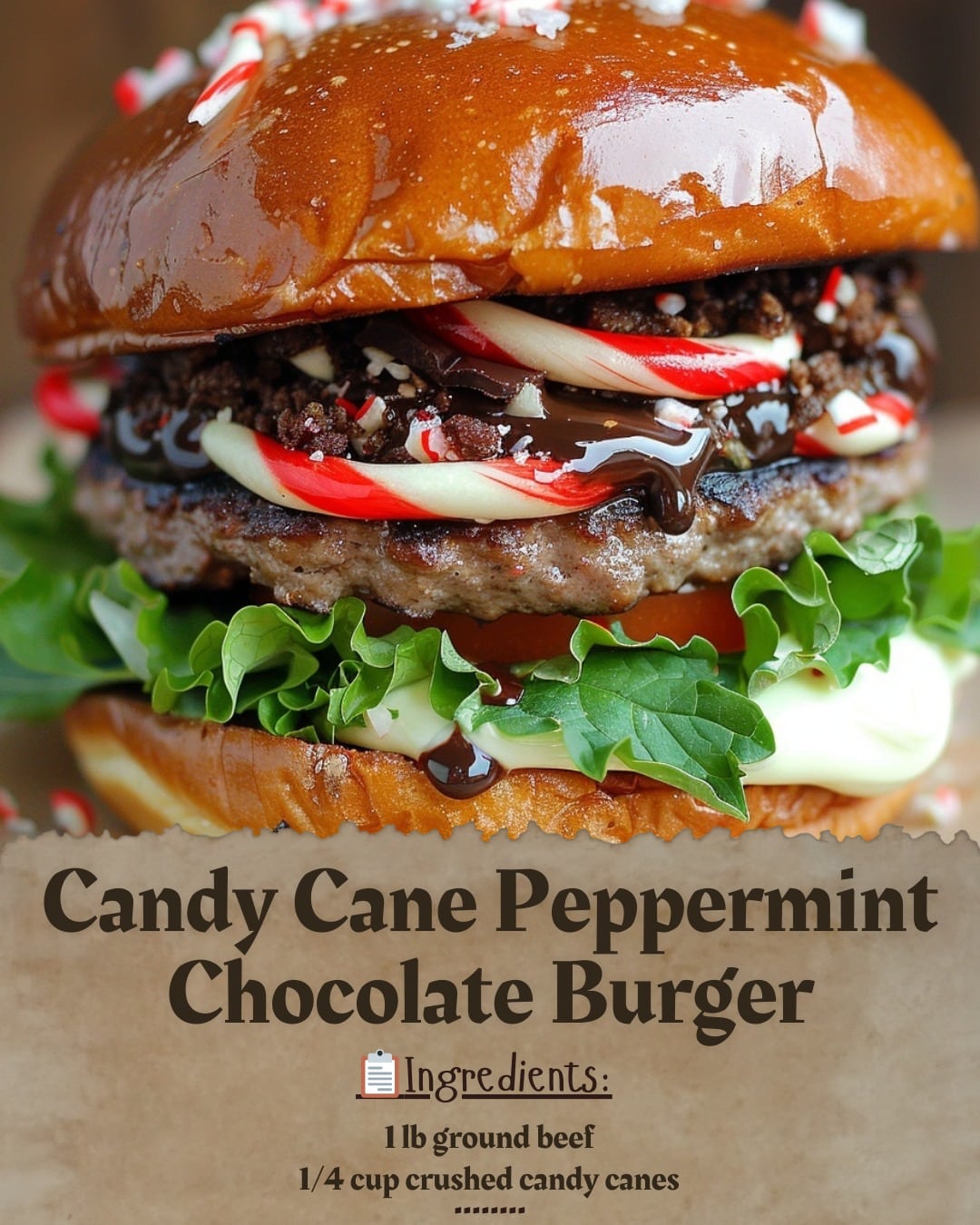 Candy Cane Peppermint Chocolate Burger Recipe
