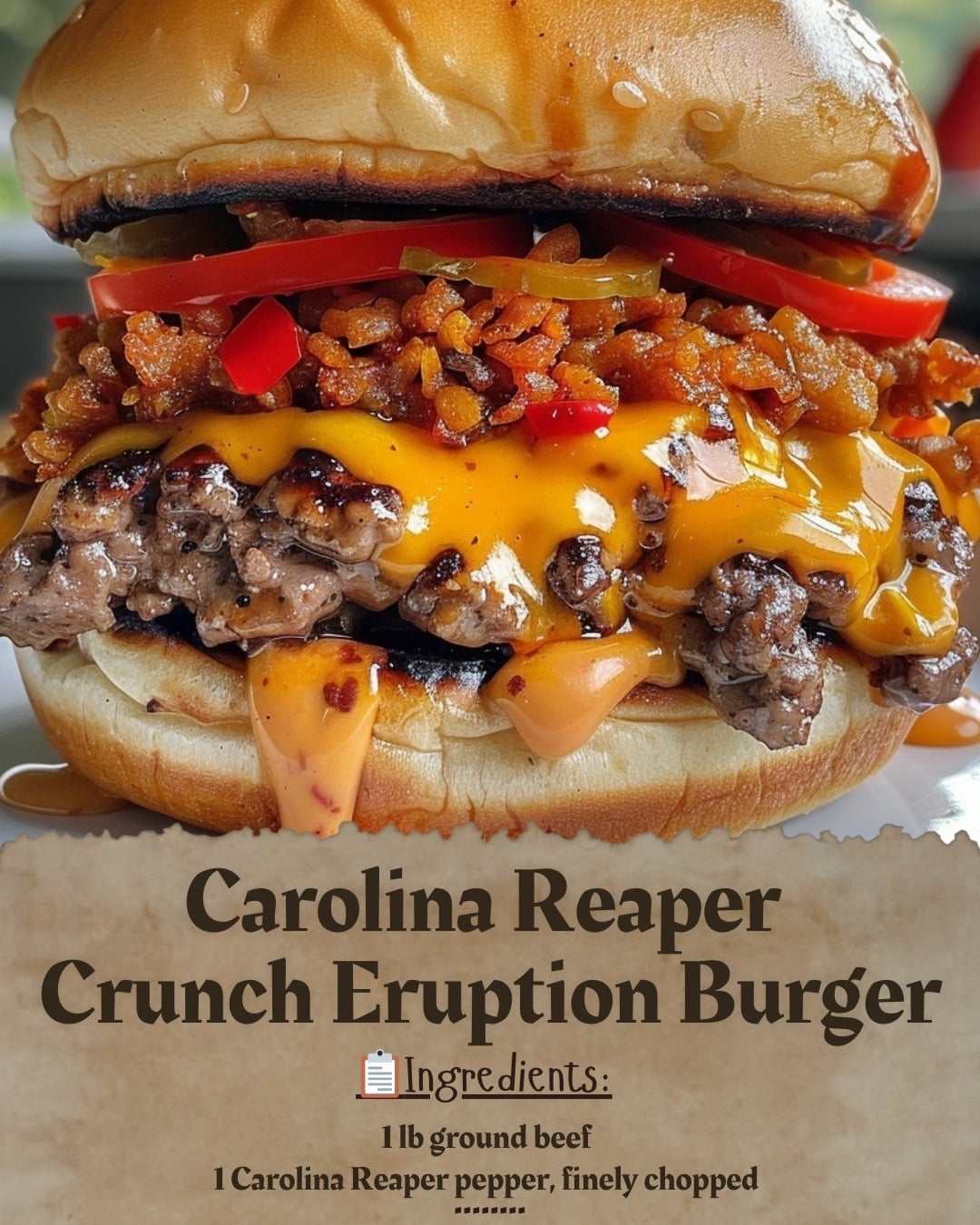 Carolina Reaper Crunch Eruption Burger