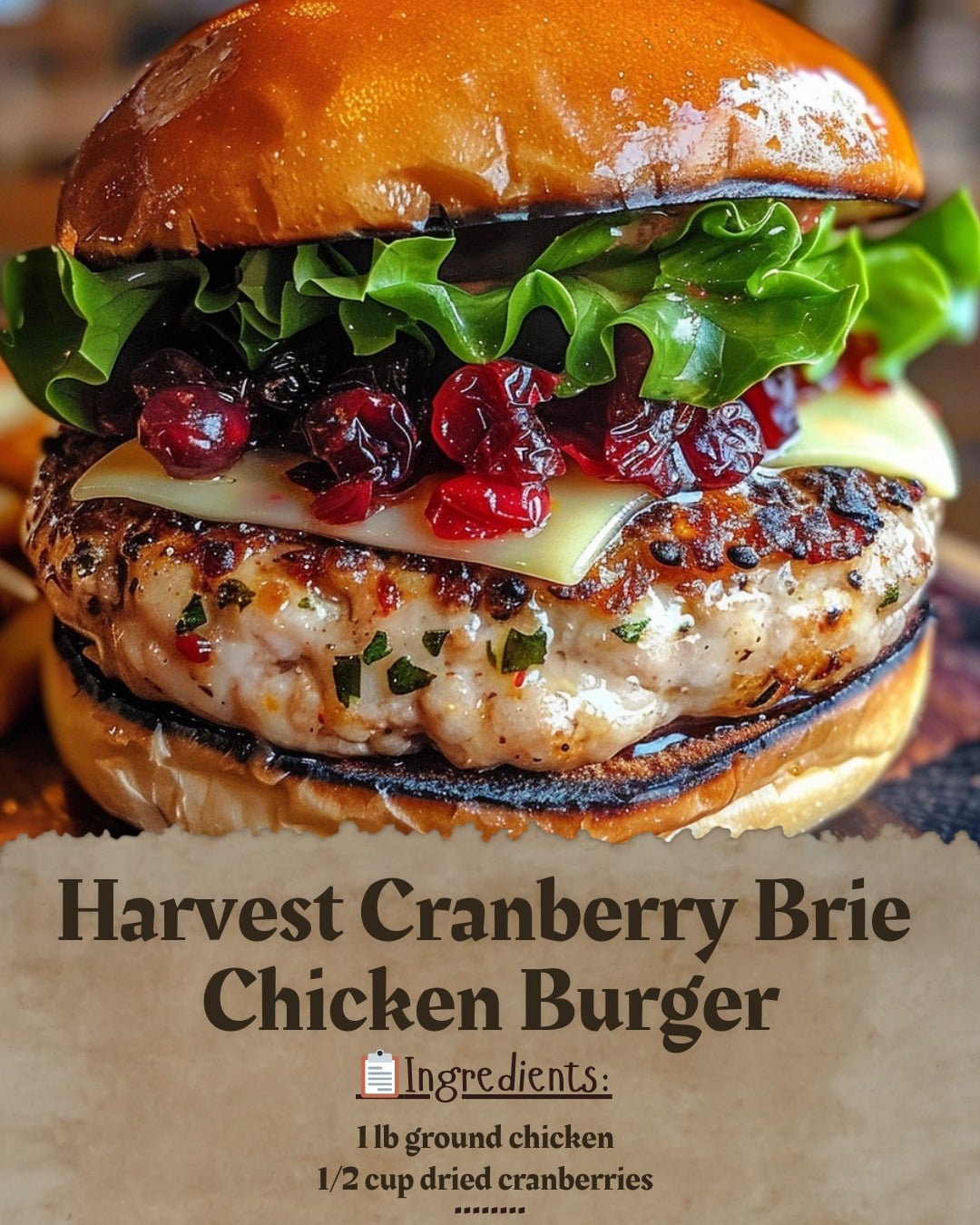 Harvest Cranberry Brie Chicken Burger