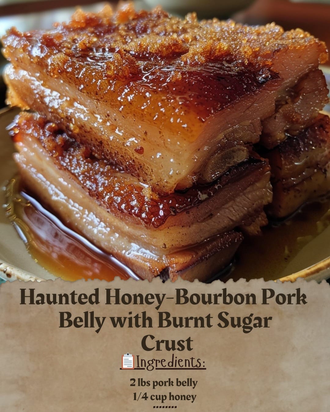 Haunted Honey-Bourbon Pork Belly with Burnt Sugar Crust