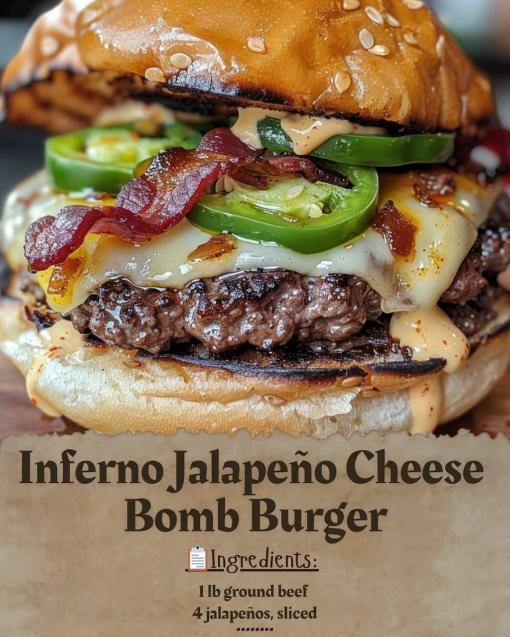 Inferno Jalapeño Cheese Bomb Burger