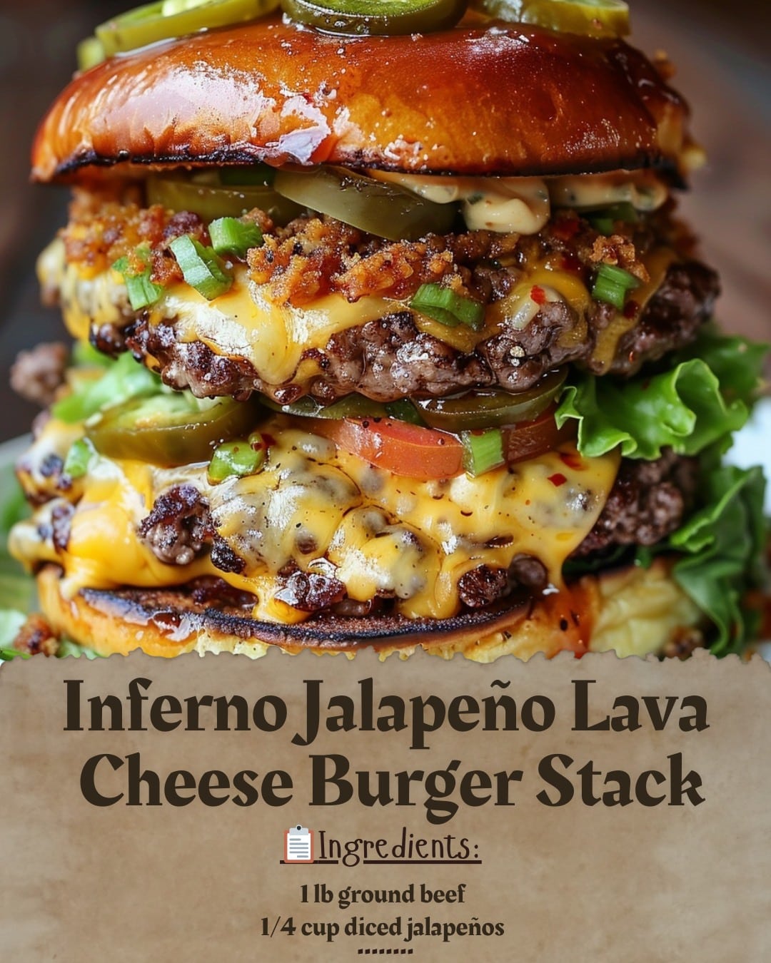 Inferno Jalapeño Lava Cheese Burger Stack