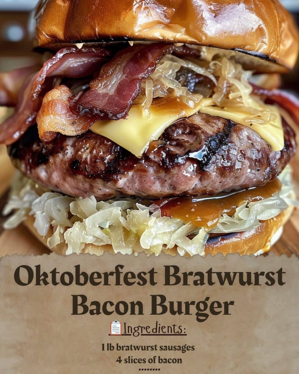 Oktoberfest Bratwurst Bacon Burger Recipe