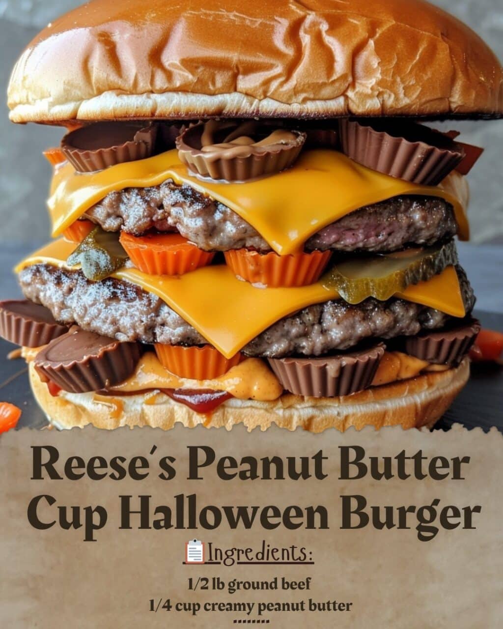 Reese’s Peanut Butter Cup Halloween Burger