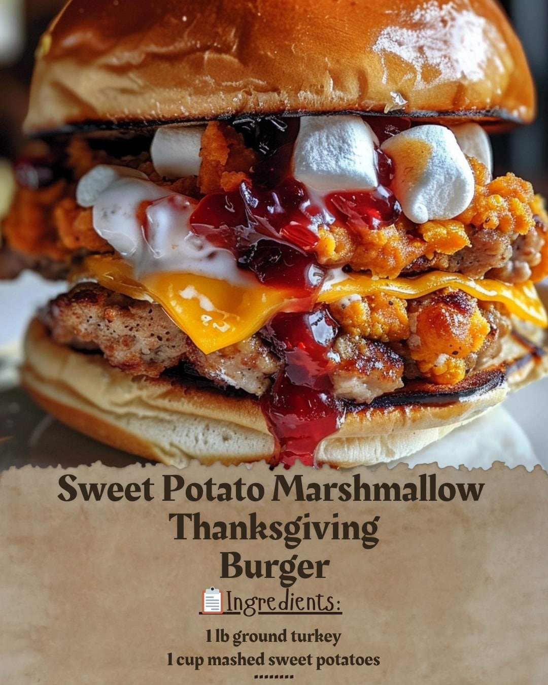 Sweet Potato Marshmallow Thanksgiving Burger