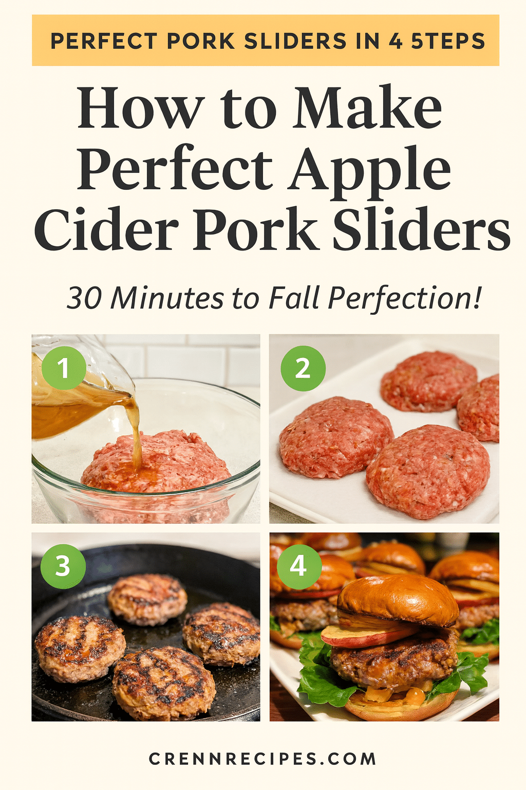 How to Make Perfect Apple Cider Pork Sliders tutorial pin - step-by-step gourmet-appetizers guide