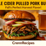 Apple Cider Pulled Pork Harvest Burger recipe - CrennRecipes elegant entrees fall burger