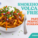 BBQ pulled pork volcano fries recipe - CrennRecipes gourmet appetizers comfort food