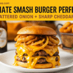 Beer-battered onion smash burger recipe - CrennRecipes elegant-entrees beer battered onion smash burger