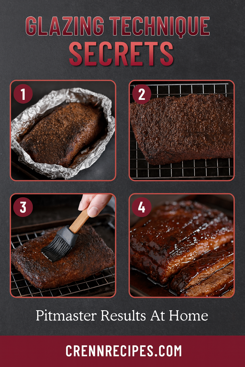 brisket glazing technique tutorial pin - step-by-step elegant-entrees guide