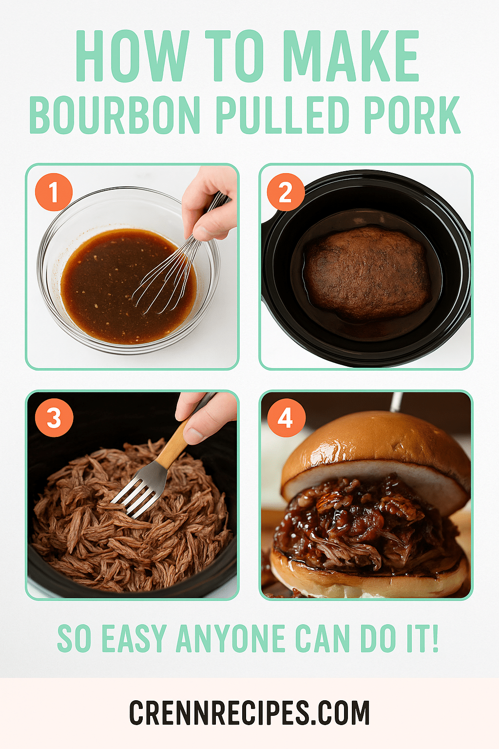 How to make bourbon pulled pork tutorial pin - step-by-step gourmet-appetizers guide