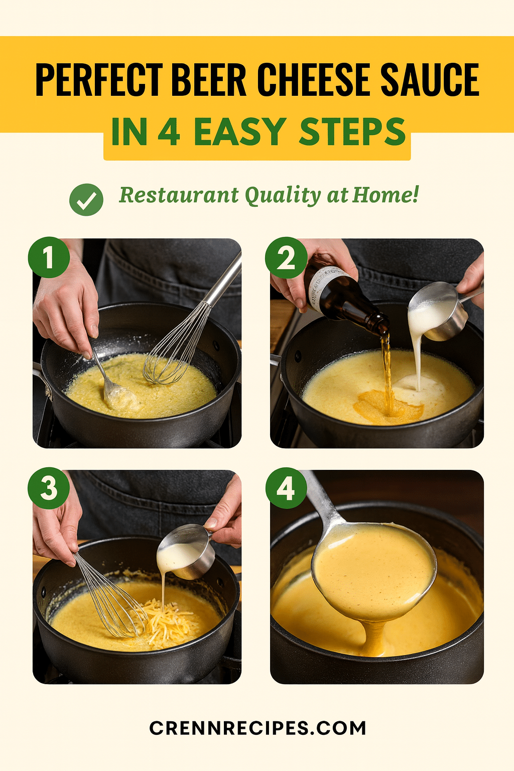 How to make beer cheese sauce tutorial pin - step-by-step gourmet-appetizers guide