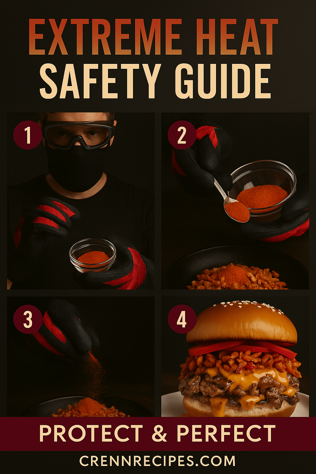 Carolina Reaper safety handling tutorial pin - step-by-step extreme heat cooking guide