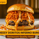 Cheesy Doritos Inferno Burger recipe - CrennRecipes elegant-entrees cheesy doritos inferno burger