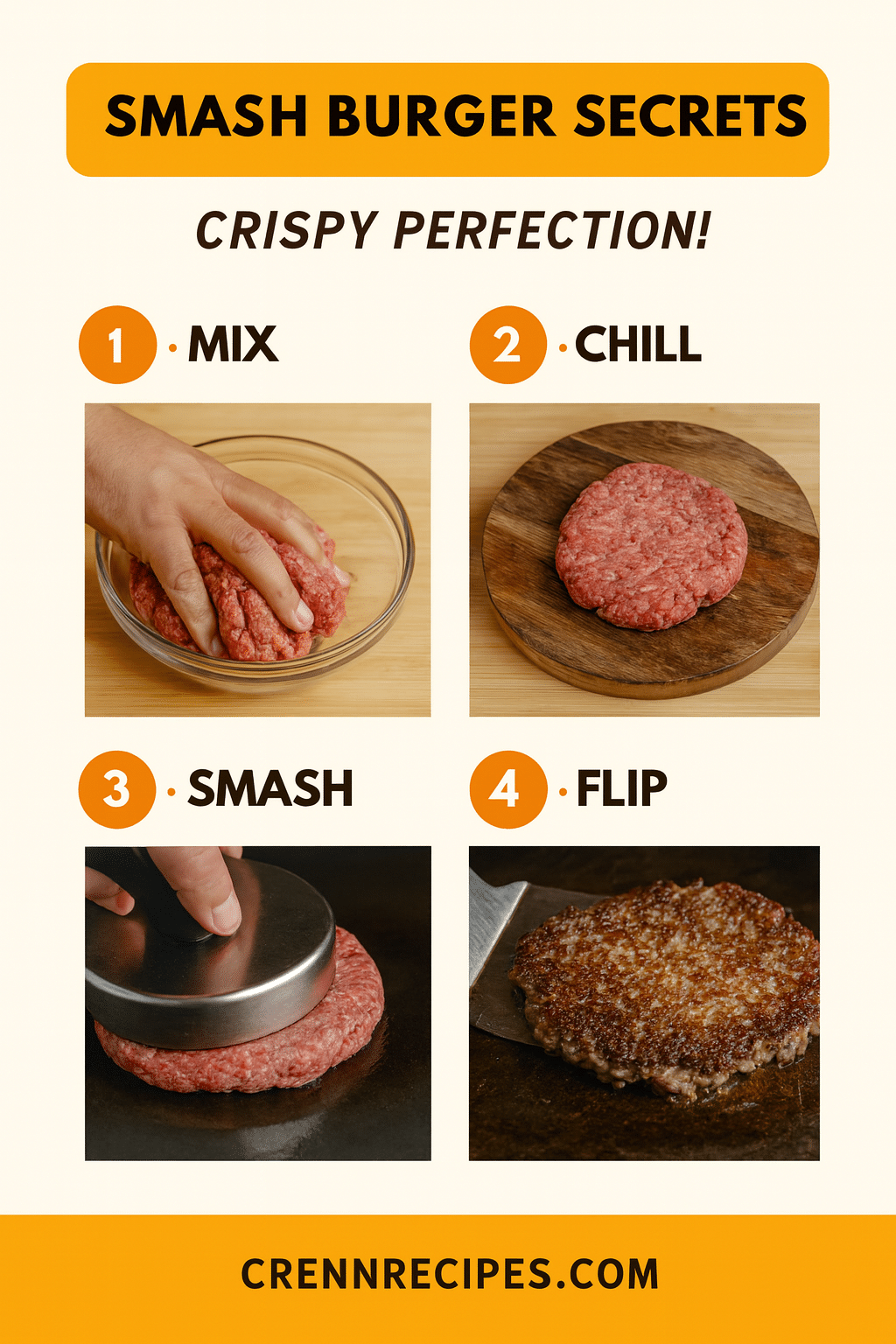 Smash burger technique tutorial pin - step-by-step brunch-classics guide