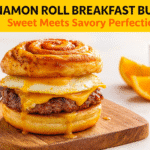 Cinnamon roll breakfast burger recipe - CrennRecipes brunch classics cinnamon roll breakfast burger