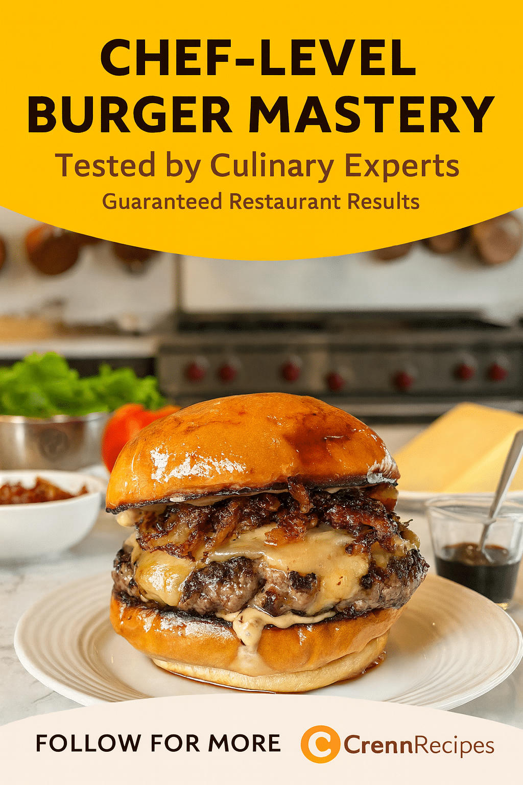 CrennRecipes brand authority - Master Chef-Level Burger Techniques culinary expertise