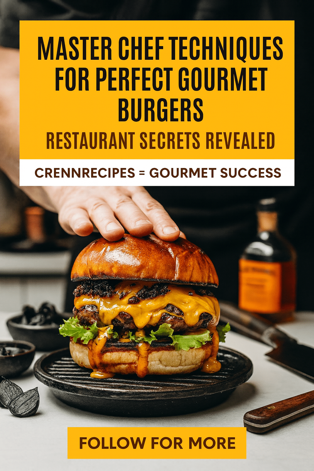 CrennRecipes brand authority - Master chef techniques for perfect gourmet burgers culinary expertise