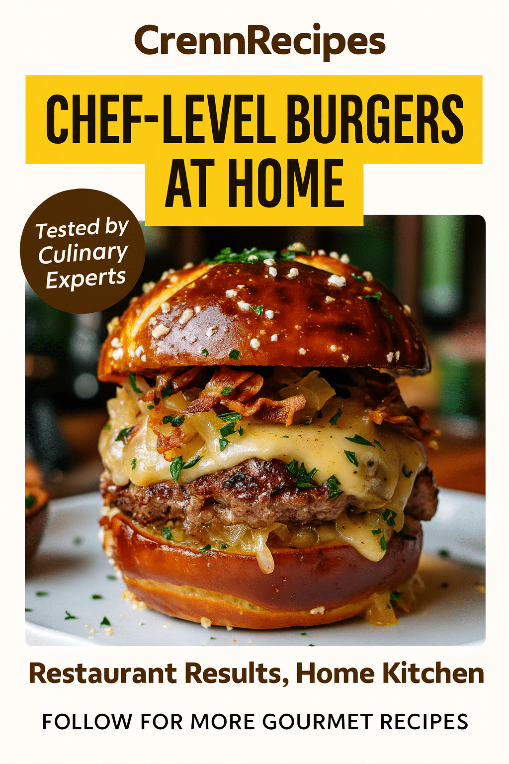 CrennRecipes brand authority - Chef-level burgers at home culinary expertise