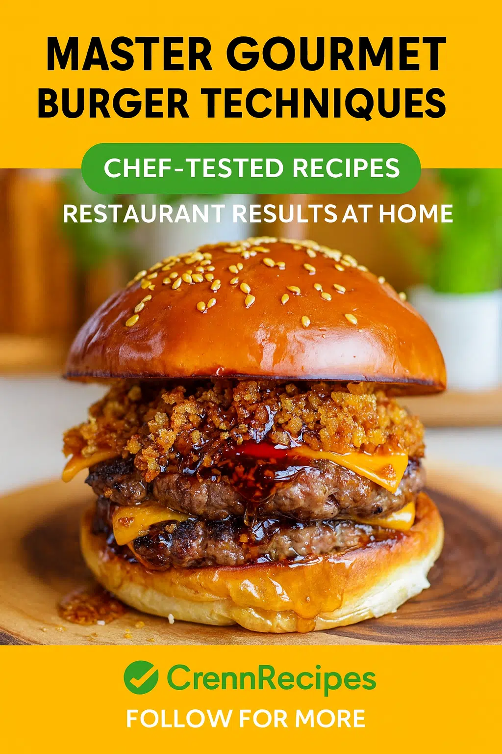 CrennRecipes brand authority - Master gourmet burger techniques culinary expertise
