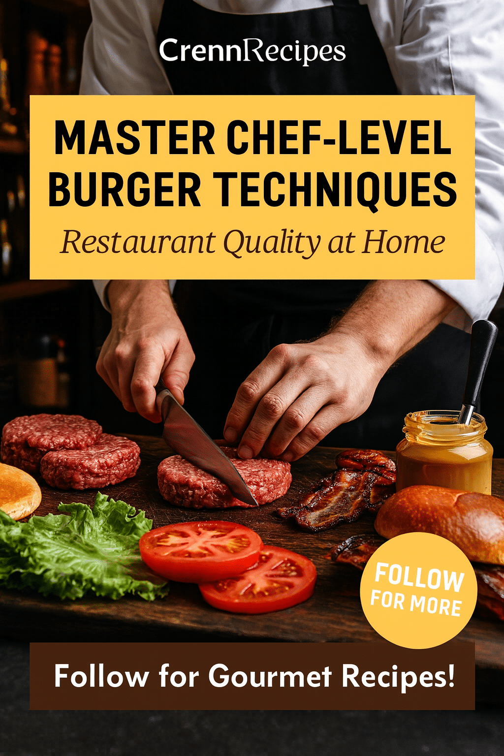 CrennRecipes brand authority - Master Chef-Level Burger Techniques culinary expertise