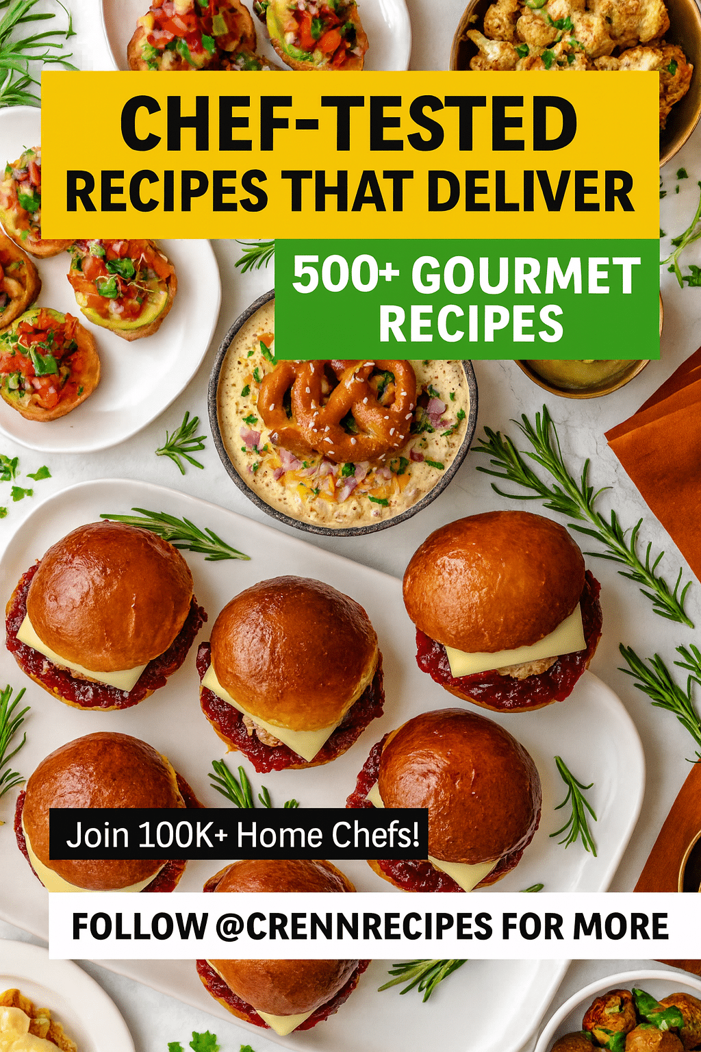CrennRecipes brand authority - gourmet entertaining culinary expertise appetizers