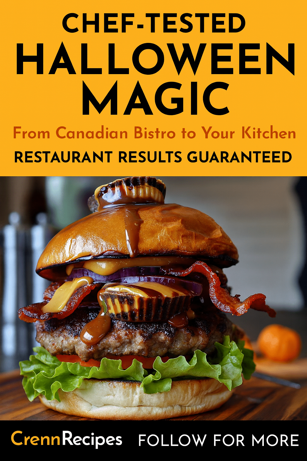 CrennRecipes brand authority - chef Halloween burger secrets culinary expertise