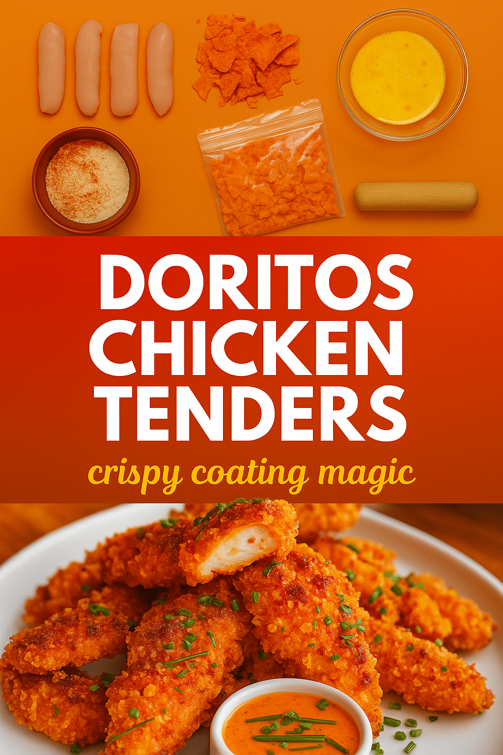 Doritos chicken tenders Pinterest recipe air fryer oven method CrennRecipes viral cooking hack