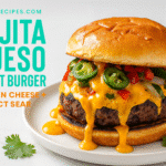 Triple Nacho Queso Lava Burger recipe - CrennRecipes gourmet-appetizers nacho queso lava burger